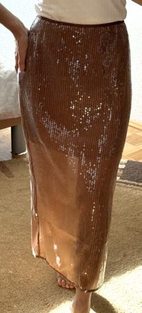Rock Pailletten Mango Gr. XS/34 Neu Braun