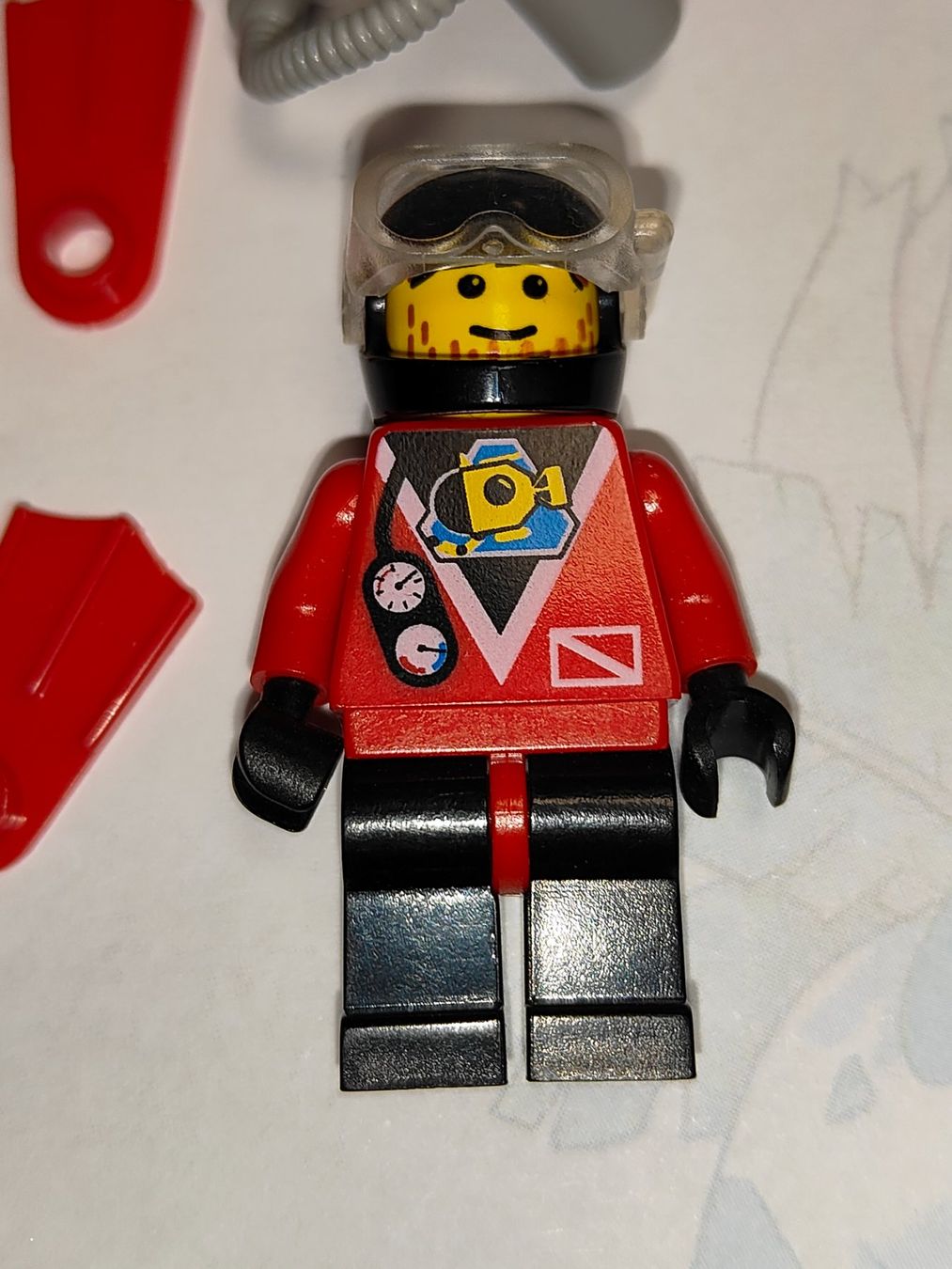 Lego Kit di costruzioni: Legofigur  div015a	 Divers - Red Diver 2  /C36 – Usato da St. Gallen venduto da Bisaknosp 1