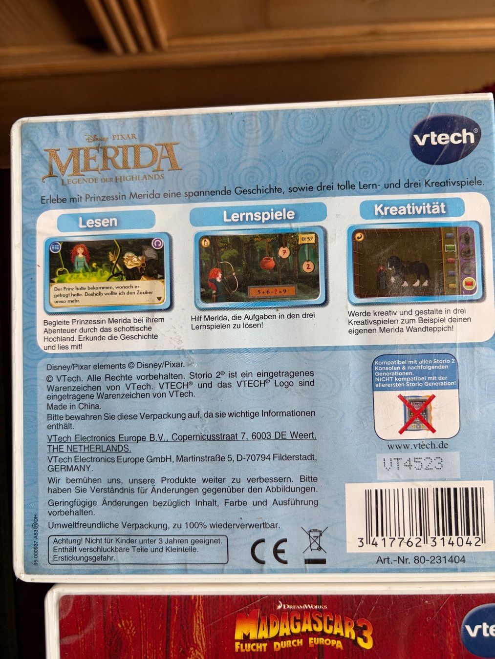 Giochi: STORIO /VTECH/ MADAGASCAR 3 + MERIDA  Spiel  + Handtasche – Usato da Interlaken venduto da Bona55 3