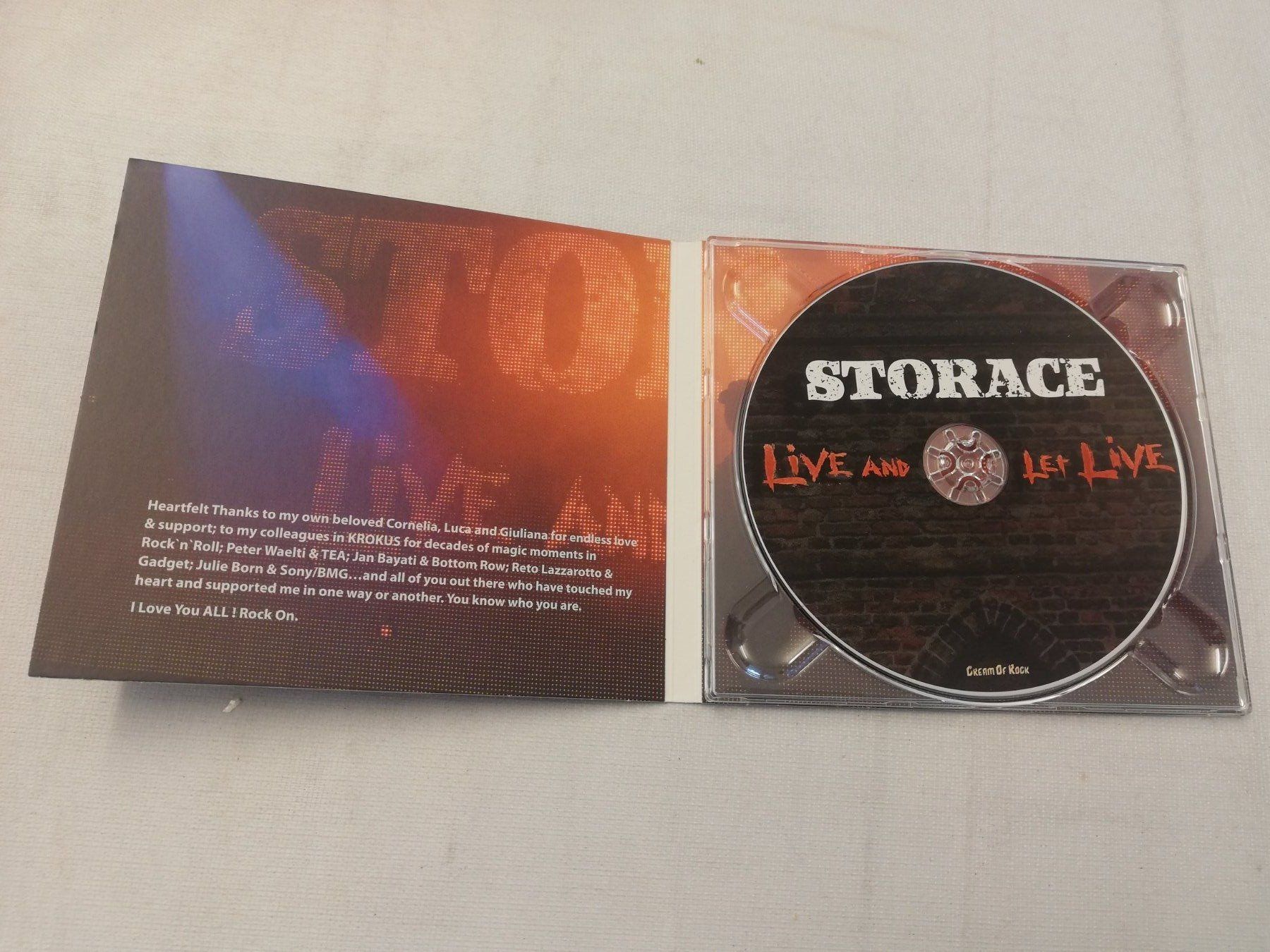 CD: STORACE - LIVE AND LET LIVE – Usato da Bern venduto da Vinylsound.ch 2