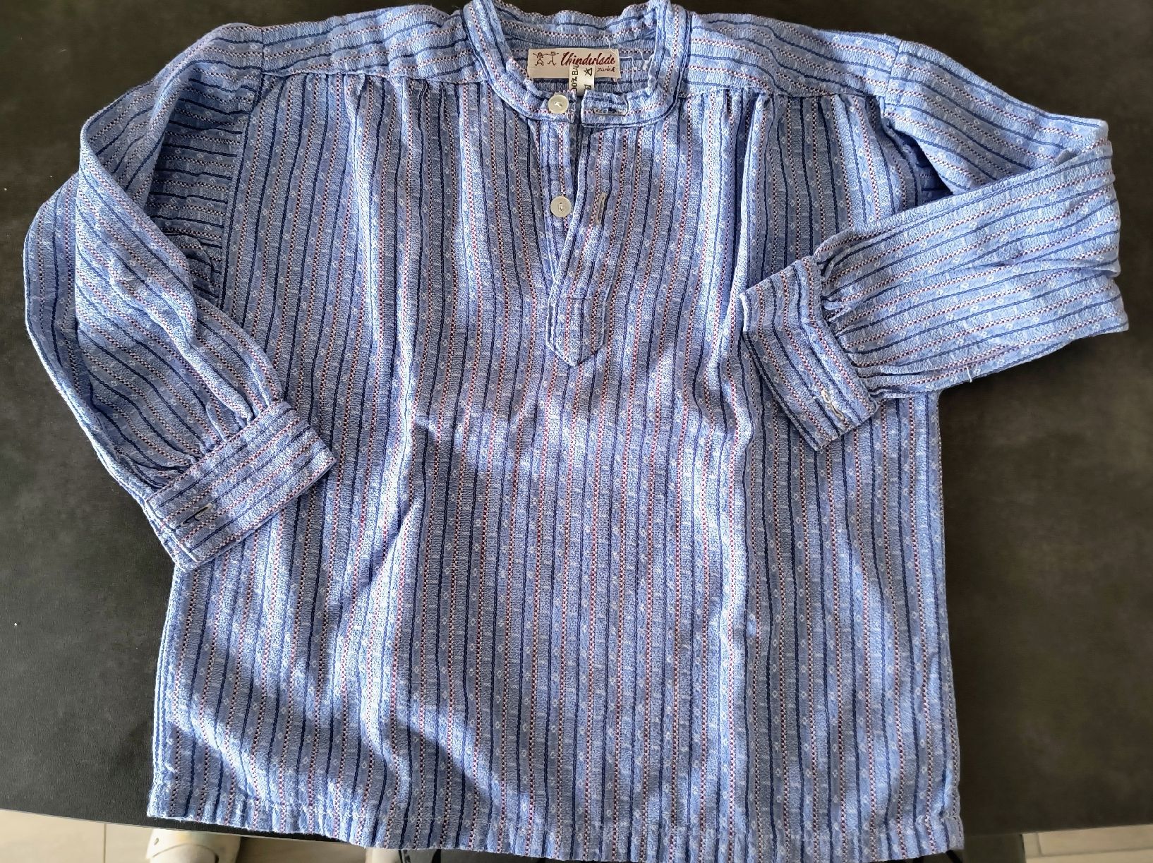 Camicie, T-shirt & Polo: Trachtenhemd Junge Gr. 110 gestreift blau / Chinderlade – Usato da Schöfflisdorf venduto da kin_2dp9
