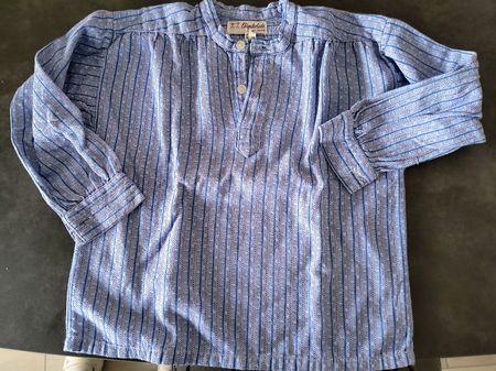 Trachtenhemd Junge Gr. 110 gestreift blau / Chinderlade