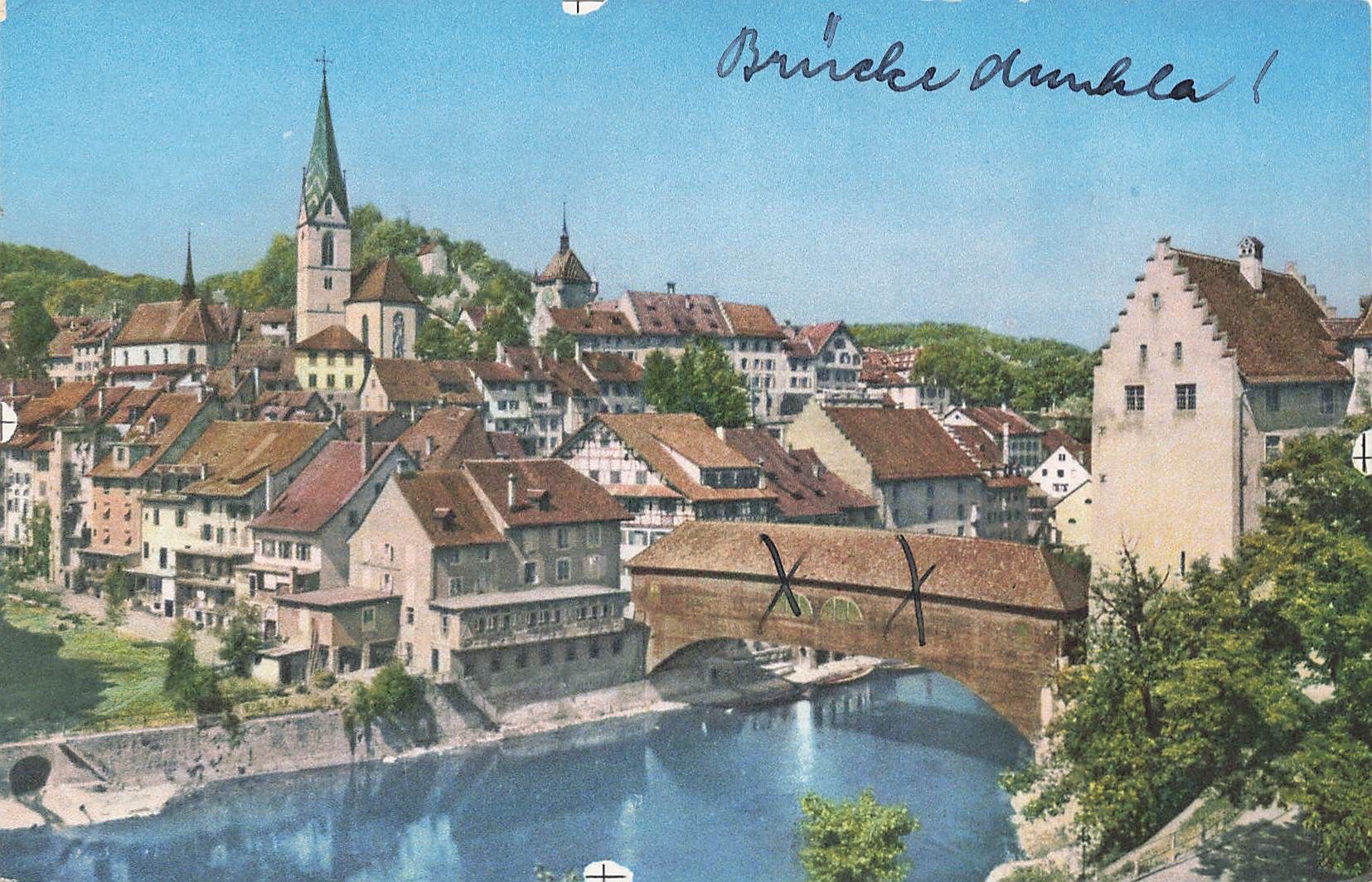 Ansichtskarten: Baden AG Holzbrücke – Gebraucht aus Biasca von Blenio71