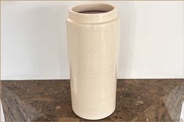 Edle Tonvase – Zeitlose Eleganz in Creme-Weiss, 18 x 40cm