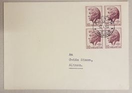 B7) 275, Pestalozzi im 4-Block FDC Kt. 50.-++