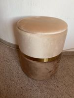 Runder Hocker mit Stauraum Samt beige braun 