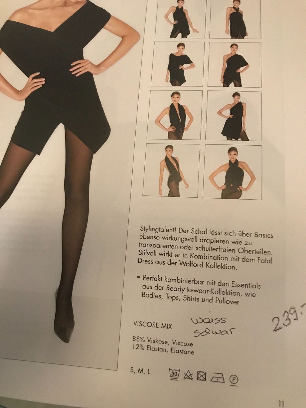 Wolford Vestiti: Wolford MULTIFUNKTIONS SCARF schwarz – Nuovo e nell'imballaggio originale da Burgdorf venduto da Vida6 2