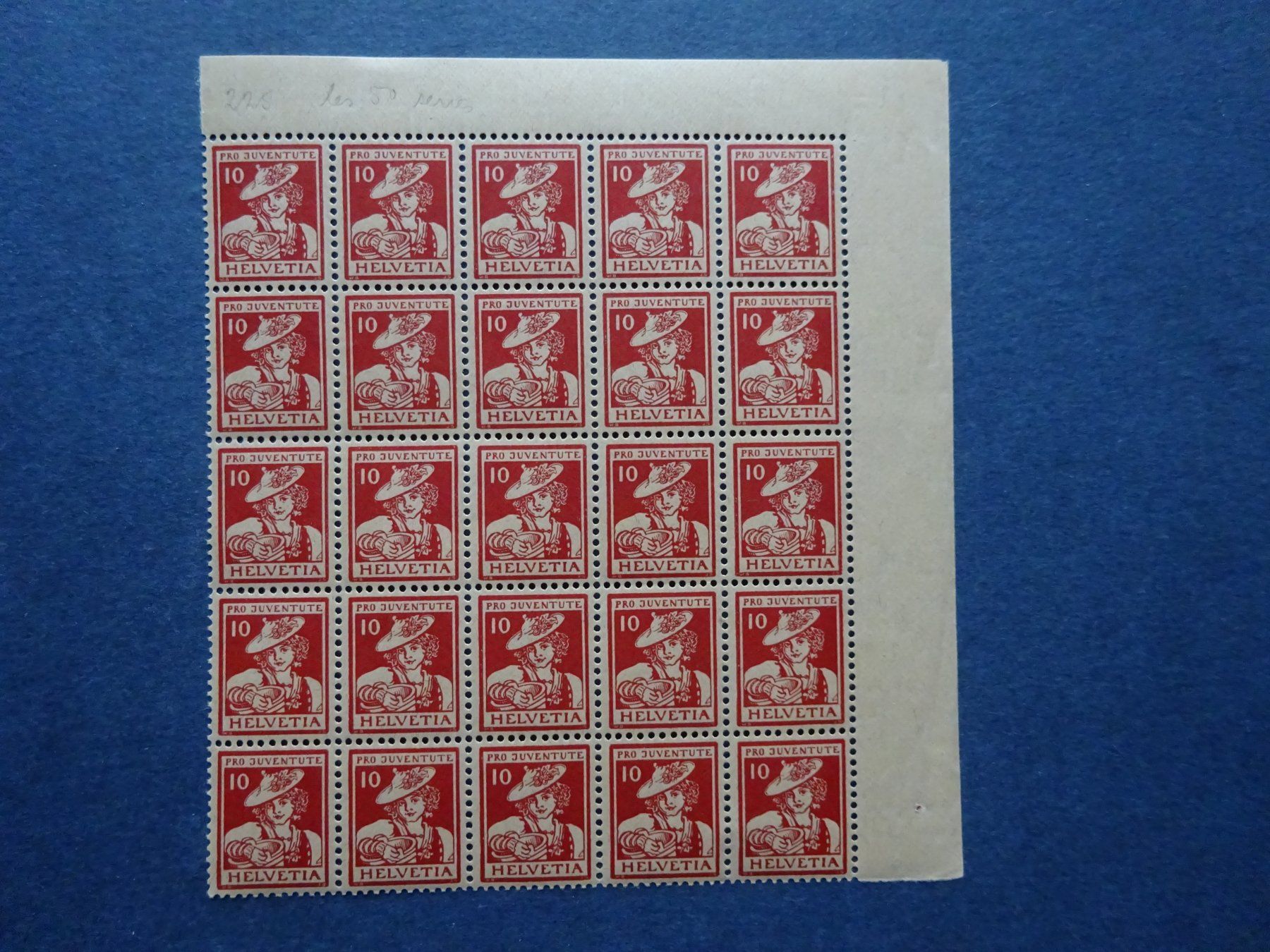 Alle Briefmarken: 1916 Pro Juventute im 25er Block postfrisch** – Gebraucht aus Appenzell-Steinegg von adi1975 5