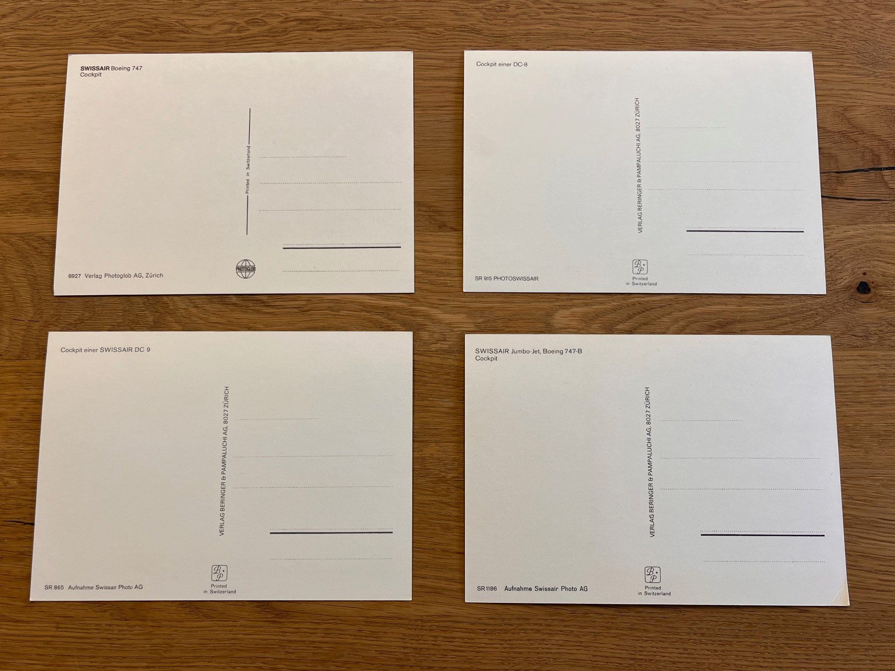 Cartoline postali: Swissair Postkarten (4 Stk) – Usato da Uster venduto da Wergra 1