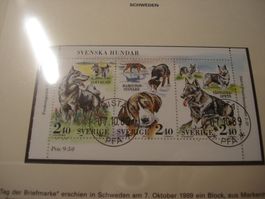 Schweden, 1989, Block Schwedische Hunde, ET-o + **