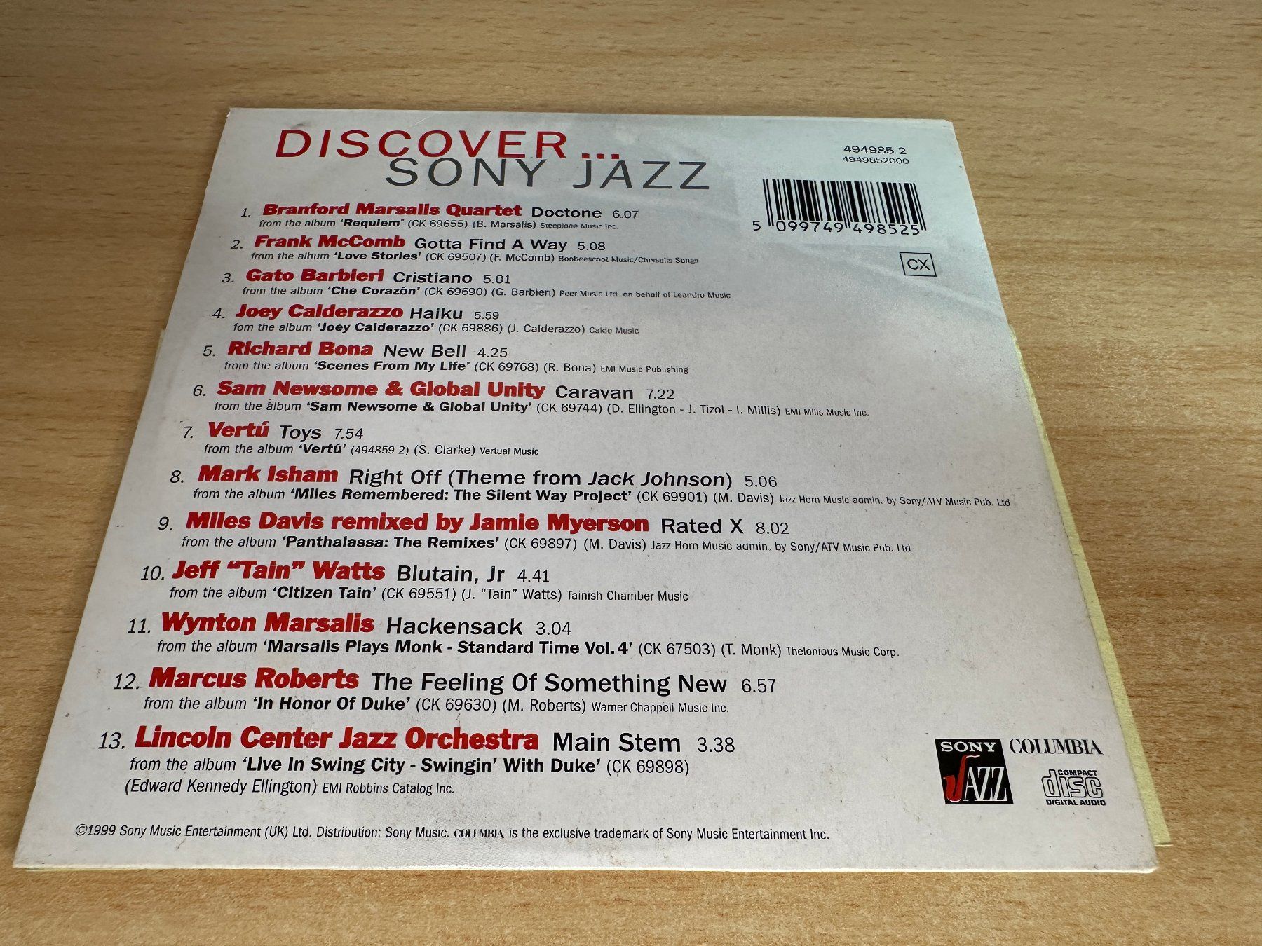 CD: Various – Discover ... Sony Jazz – Usato da Rikon im Tösstal venduto da Alpenmutz 1