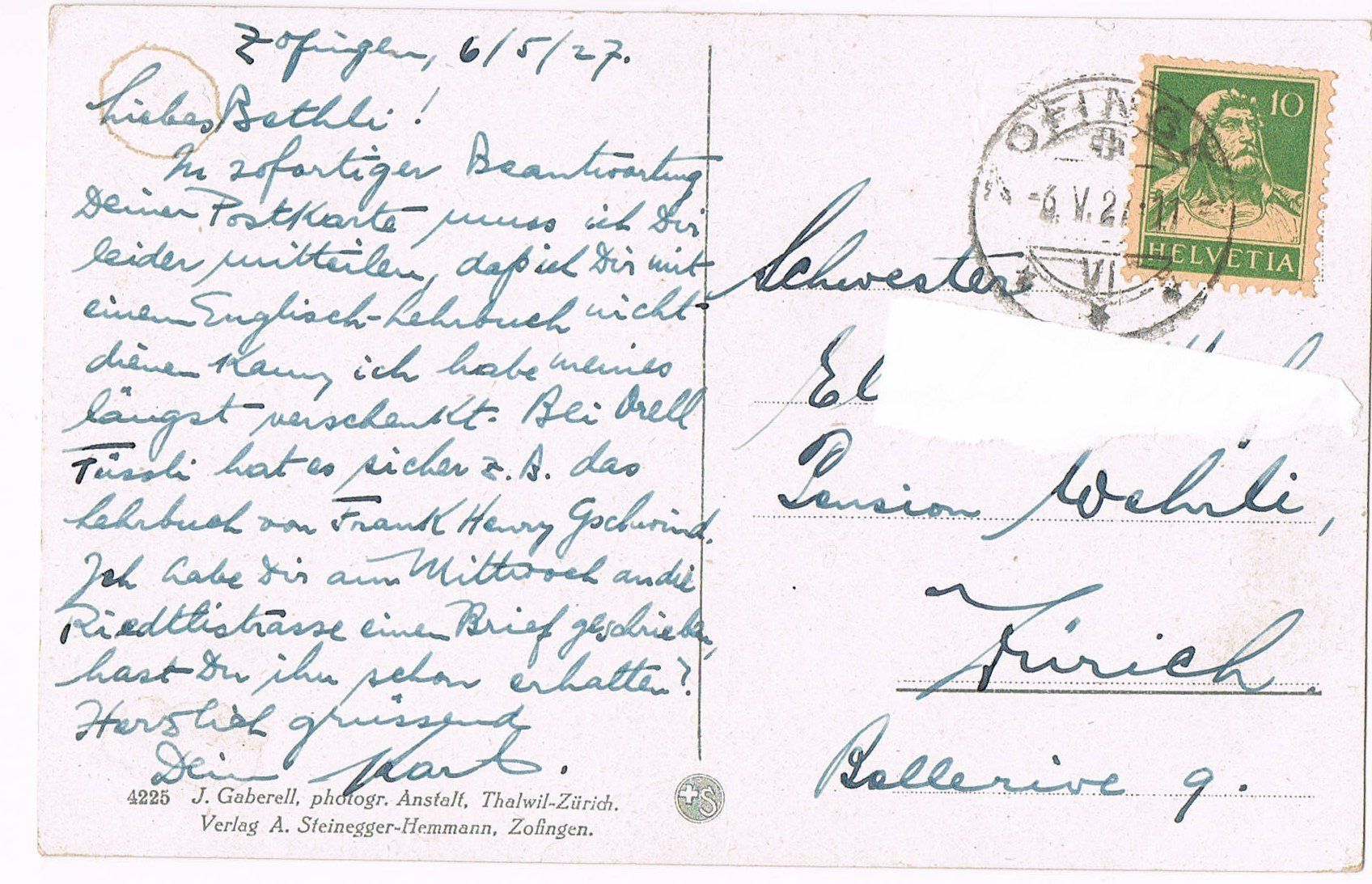 Cartoline postali: Zofingen vom Heiternplatz aus – Usato da Buchs AG venduto da Baerfisch 1