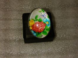 RING EDELSTHAL,,,MIT EINE BLUME,,,GLANZIG