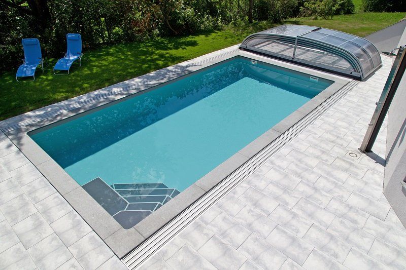 Piscine: Beckenrandsteinset Granit PadangDark 1000x500cmPoolumrandung – Nuovo e nell'imballaggio originale da Kriens venduto da PoolsIsland 1