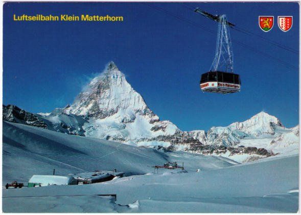 Cartoline postali: Zermatt - Luftseilbahn Kleines Matterhorn – Usato da Binningen venduto da Mountainrider