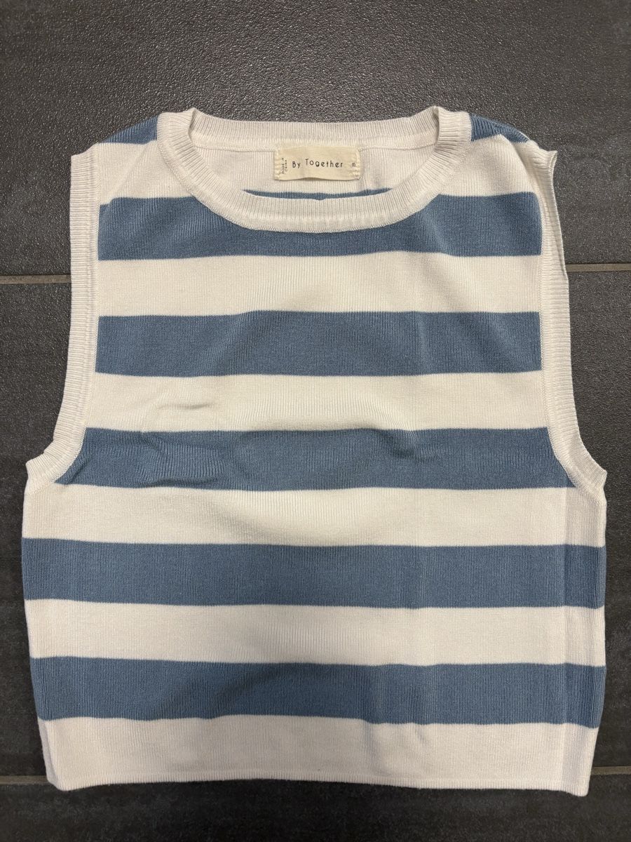 Tops: Blau weiss gestreiftes Tank Top M – D'occasion à Rümlang par svent 1