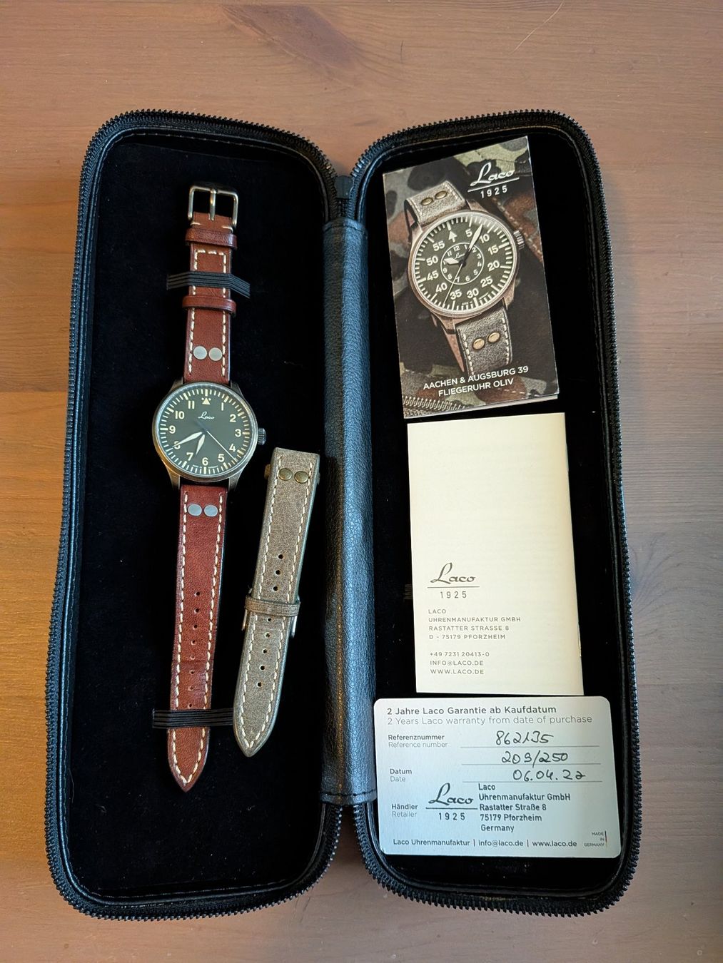 Uhren: Laco Augsburg Limited Edition Oliv 39 – Gebraucht aus Winterthur von Astrus 4