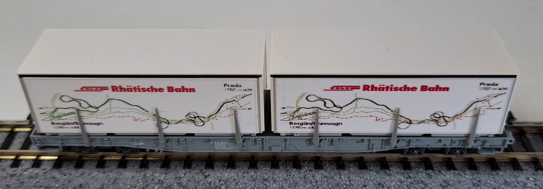 Kato Modellini di ferrovie: RhB Container Wagen Albula Grüsch Preda Spur N Kato – Nuovo (secondo la descrizione) da Salez venduto da rhb-spur-n 3
