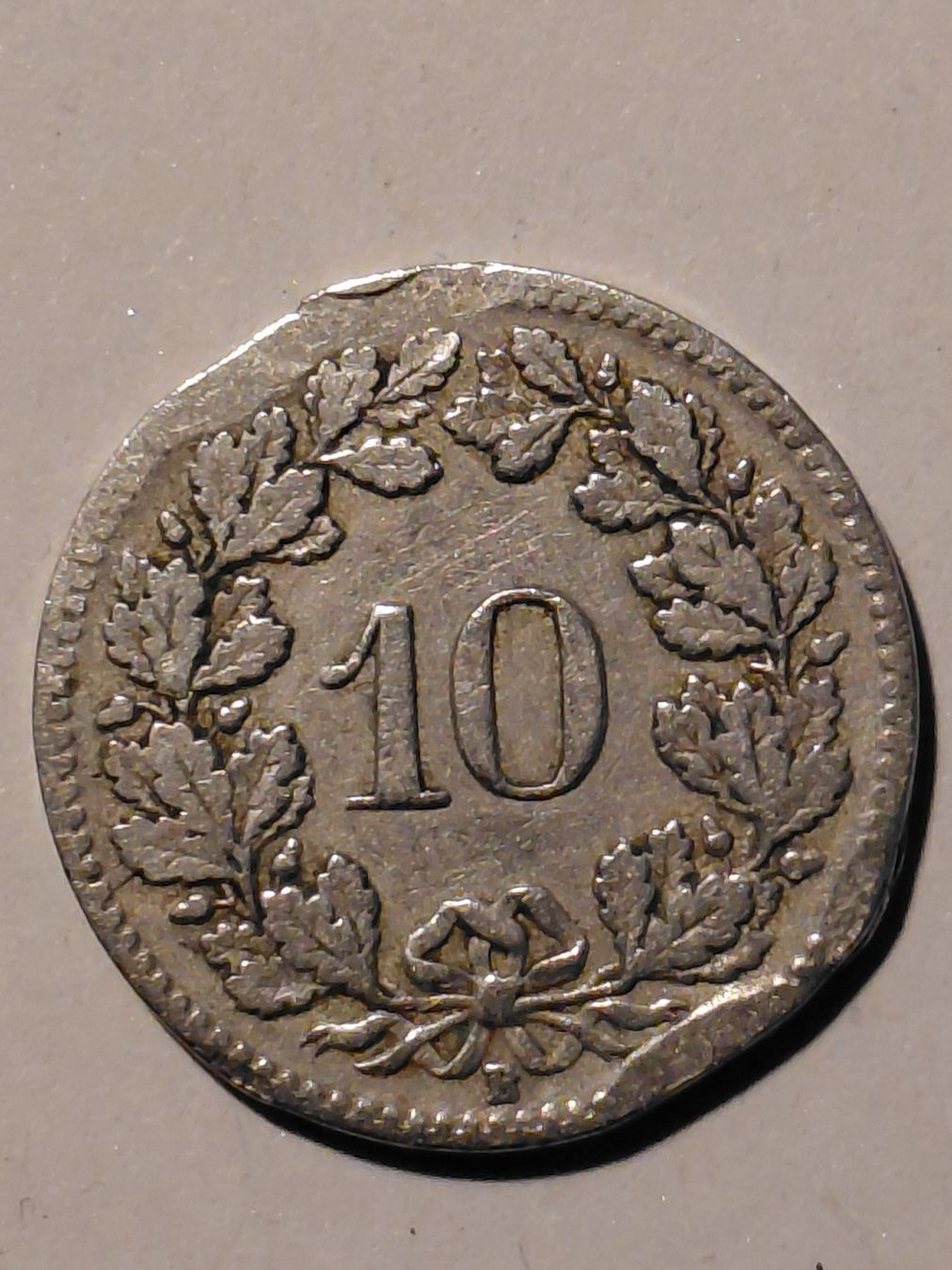 Tutti le monete: RARE,10 rappen 1920 B_Pièce  Fautée – Difettoso da Daillens venduto da pet_y6gr 3