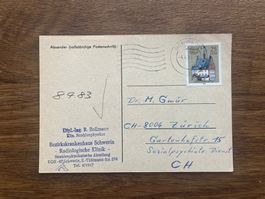 Alte Ansichtskarte DDR nach Zürich, 1983, Top Zustand!
