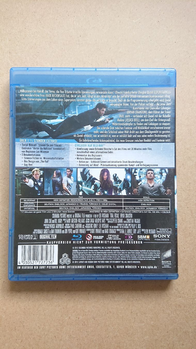 Tous les DVDs: Total Recall - Extended Director's Cut - Blu-ray  – D'occasion à Chur par FreakofRarity 1