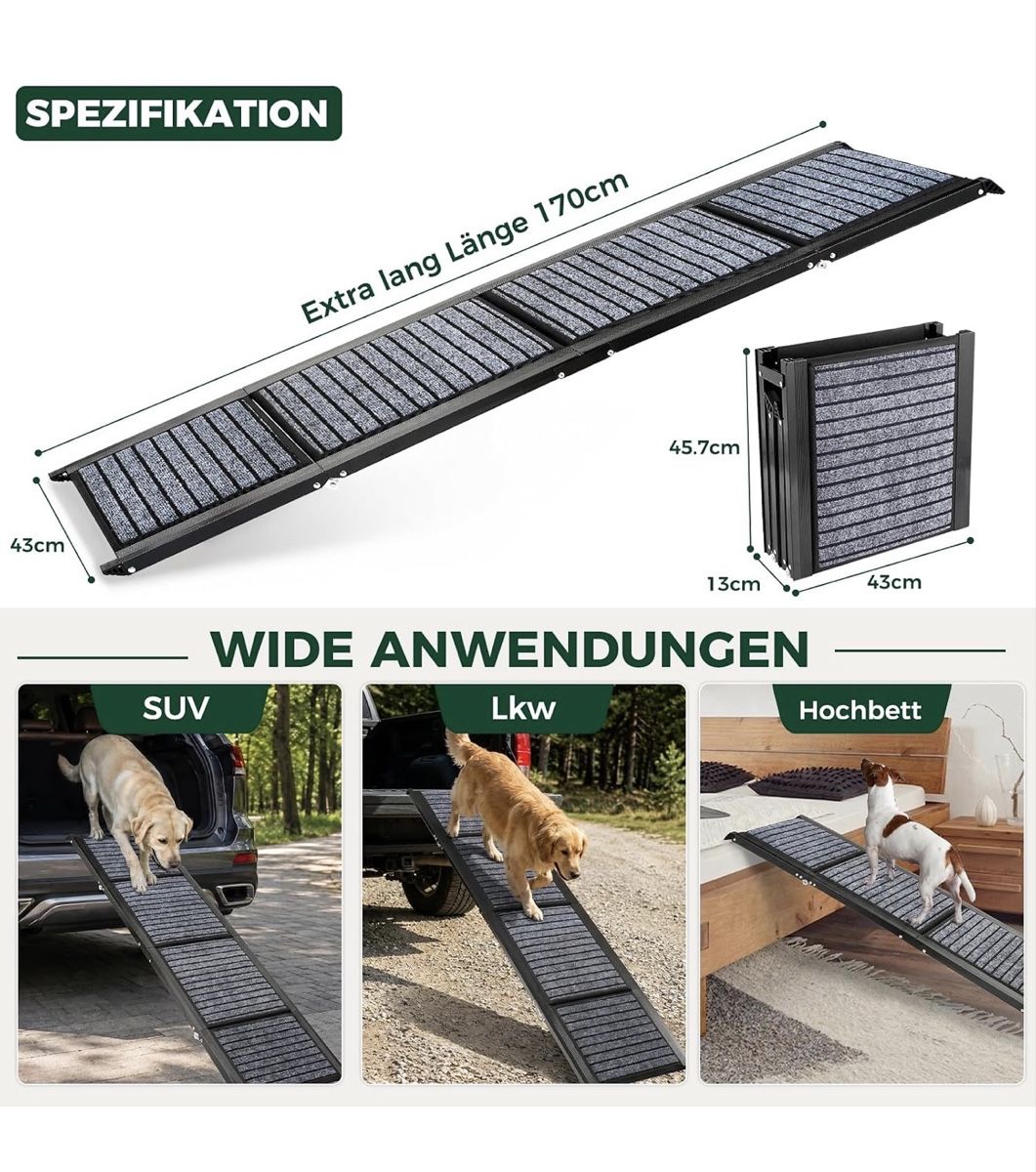 Käfige, Transport & Sicherheit: Extralange Hunderampe klappbar 170 cm – Gebraucht aus Engelburg von kirerelhom57 4
