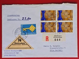WERBE VIERERBLOCK SCHACH NACHNAHME BASEL WATTWIL 1968
