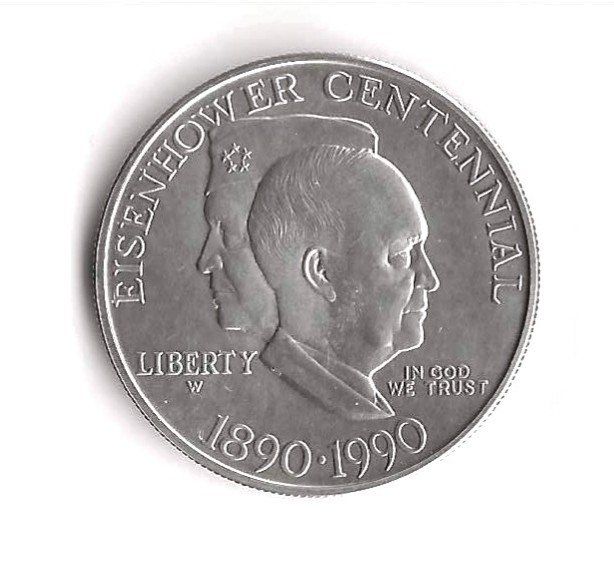 Alle Münzen: USA Eisenhower / Centennial one Dollar Silber 1990 – Gebraucht aus Zürich von Philacat11