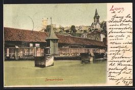 AK Luzern, Spreuerbrücke, 1899