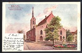 Basel, Peterskirche und Hebeldenkmal