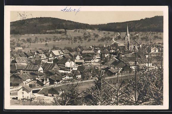 Cartoline postali: AK Aadorf, Teilansicht mit Kirche – Usato da Berlin venduto da bartko-reher