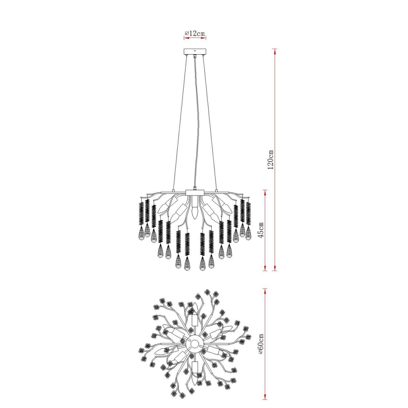 Lampadari & plafoniere: Pendelleuchte, Kronleuchter, 60 cm Ø – Nuovo (secondo la descrizione) da Kreuzlingen venduto da Smart-Light 6