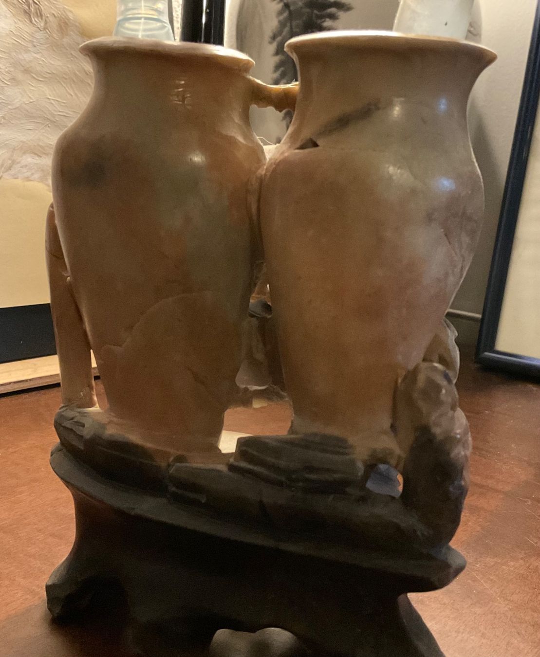 Tutte le decorazioni: Antike Seifenstein Vase mit Trauben Dekor, Herbst Deko – Usato da Arbon venduto da shanghairose 2