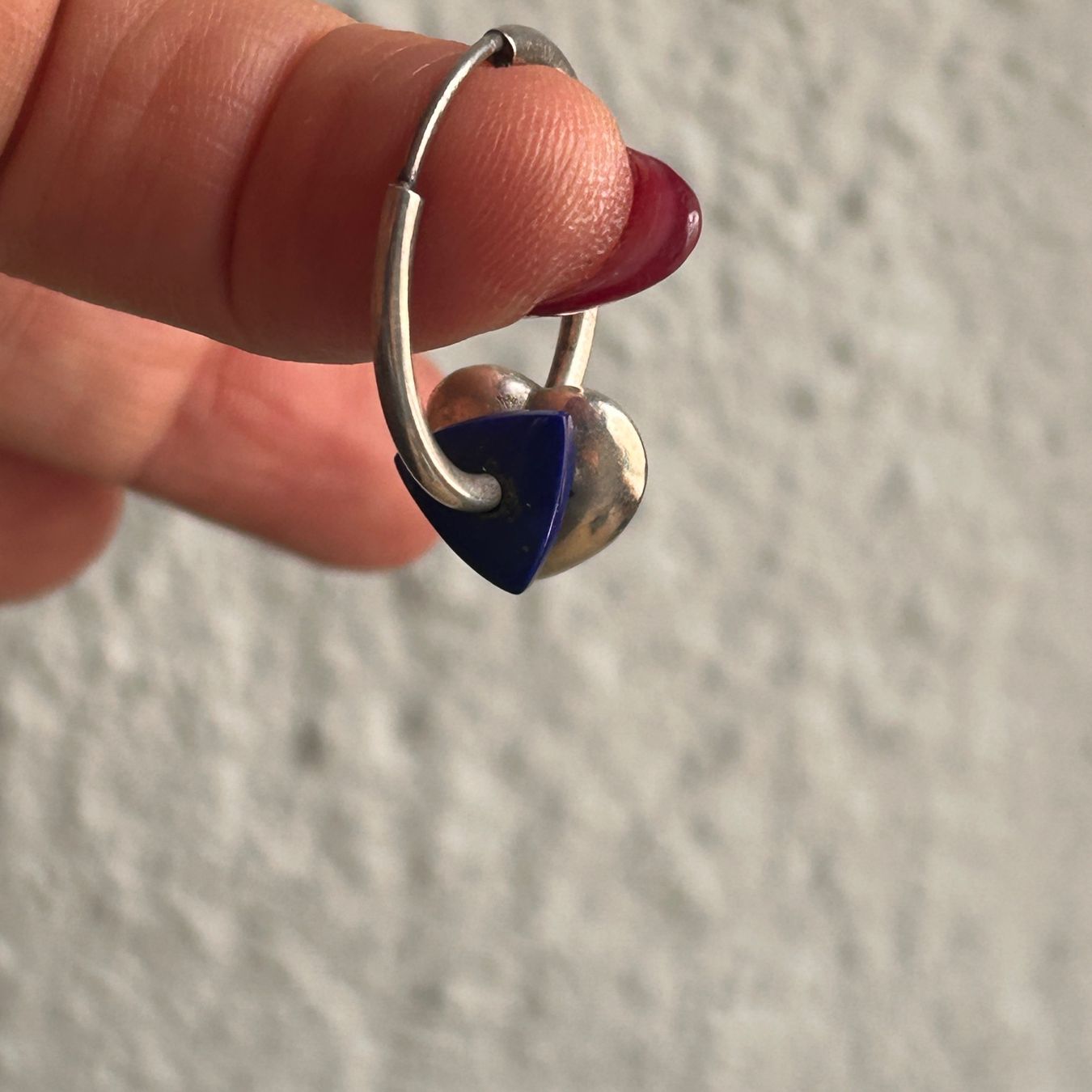 Orecchini pendenti & Orecchini a lobo: 1 Silberner Ohrring "Lapislazuli + Herz" – Usato da Dittingen venduto da Bellevista 4
