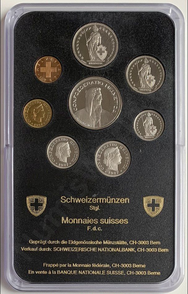 Tutti le monete: Série 1987  F.d.c. – Nuovo (secondo la descrizione) da Martigny venduto da Numis-World 1