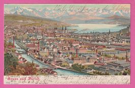 Gruss aus Zürich gel 1905