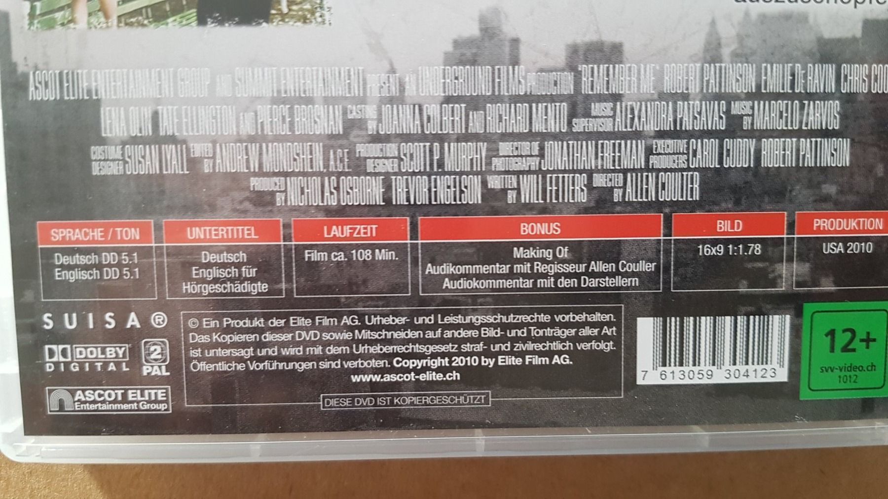 Tutti i DVDs: DVD Remember me / Robert Pattinson – Usato da Oetwil am See venduto da fineli2 1