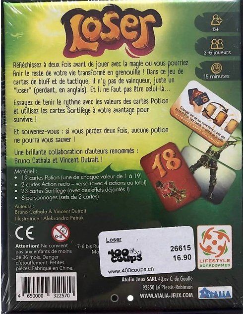 Giochi: Jeu de cartes Loser – Nuovo e nell'imballaggio originale da Le Crêt-p-Semsales venduto da staglione69 1
