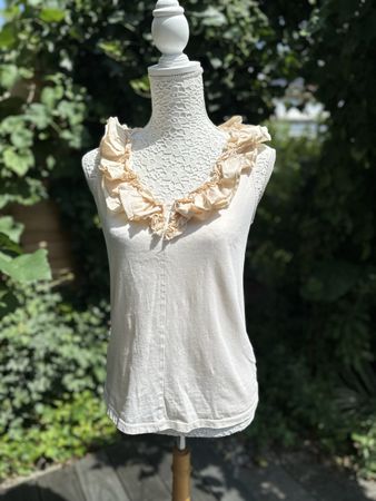 UNITED COLORS OF BENETTON TOP / T-SHIRT Gr. S/CH Beige / Crè