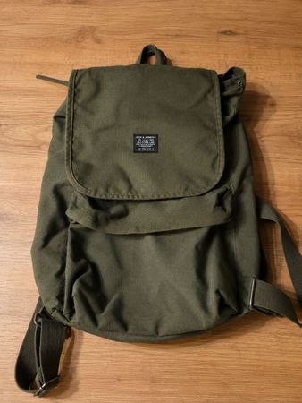 Jack & Jones Rucksack dunkelgrün Canvas guter Zustand
