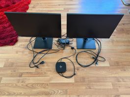 Homeoffice-Set 2x Samsung 24“ Bildschirme und HP-Docking G5