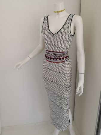 🤩MANGO SUIT STRETCH KLEID SCHWARZ-WEISS GESTREIFT NEU &D&GP