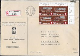 1942 CHARGE BERN Altstoff Viererblock 256II SBK 350.- ab 1.-