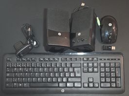 PC Zubehör – HP Wireless Tastatur + Maus + Logitech Webcam