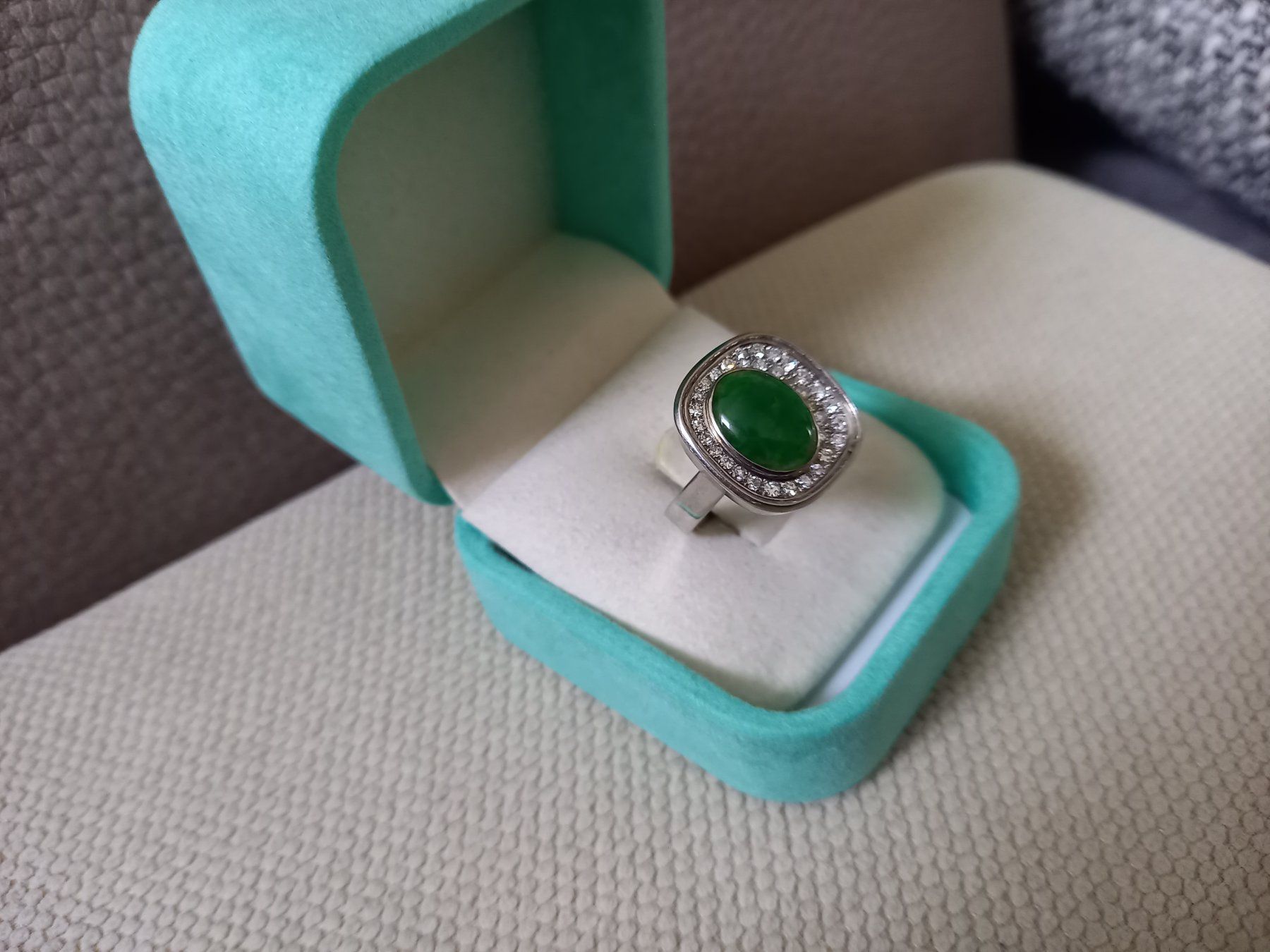 Anelli: Wunderschöner Designer Damen-Ring mit Jade und Brillanten – Usato da Rickenbach LU venduto da pepan44 2