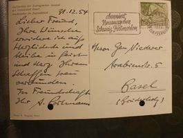 Adolf Portmann - Biologe † 1982- handgeschriebene Postkarte