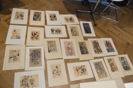 Russische Aquarellbilder vom Jahr 1920-1930