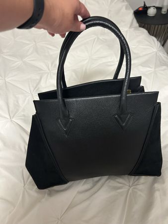 Damen Handtasche schwarz Leder Wildleder guter Zustand
