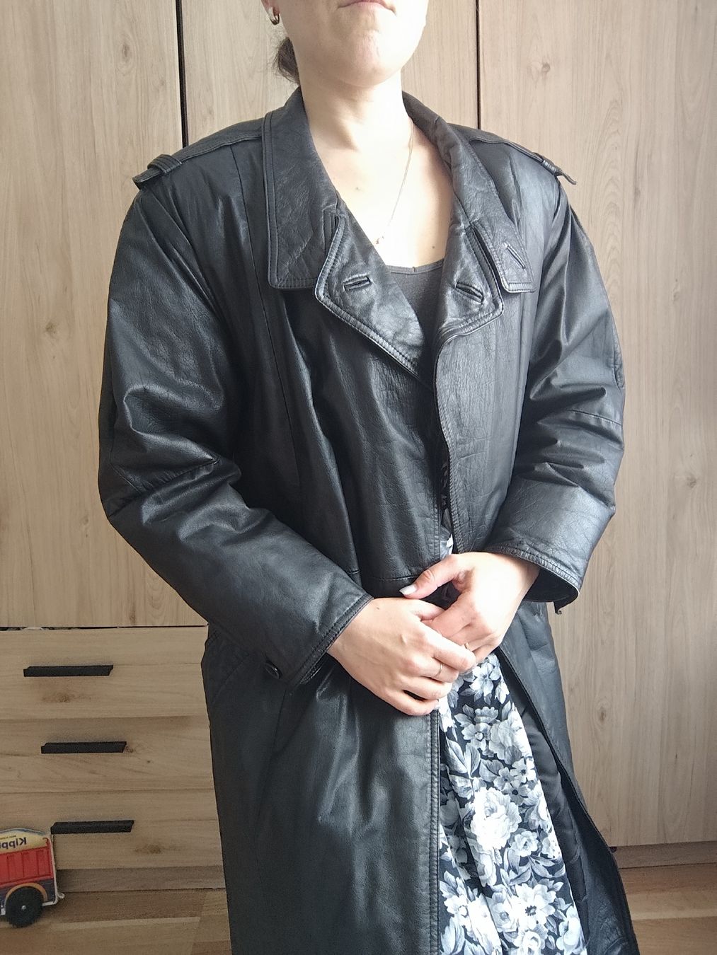 Cappotti: Vintage Black Leather Coat size unknown – Usato da Mägenwil venduto da VintageGirly 2