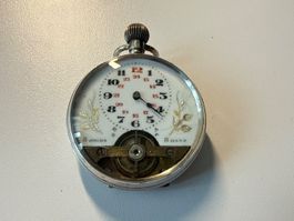 Antike 8 Tage Taschenuhr 925 Silber läuft